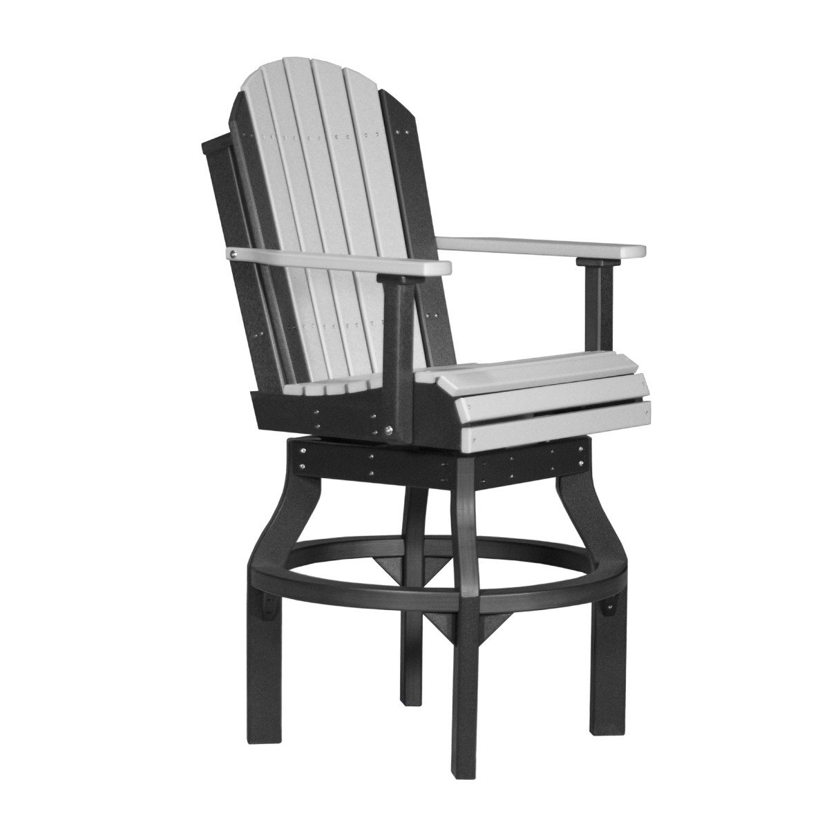 Adirondack Swivel Bar Chair - Dove Gray & Black