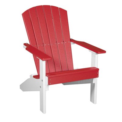 Lakeside Adirondack Chair - Red & White
