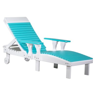 Lounge Chair - Aruba Blue & White