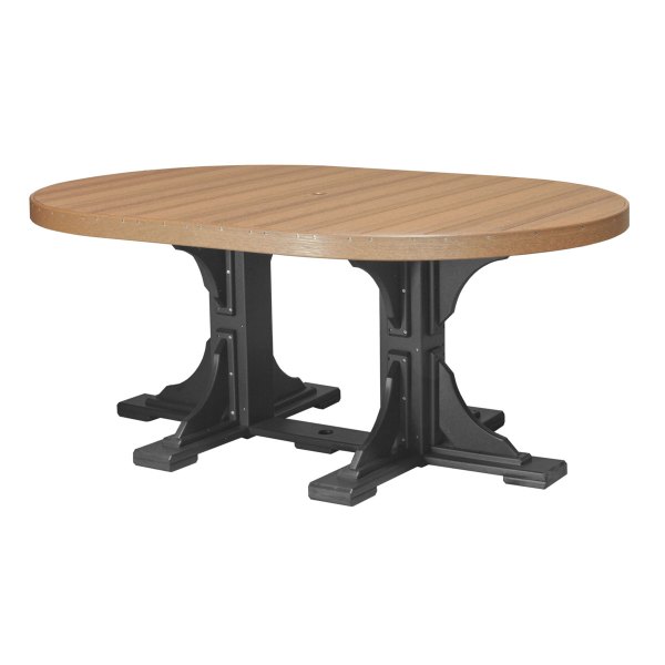 Oval Dining Table - Antique Mahogany & Black (Counter Height Shown)