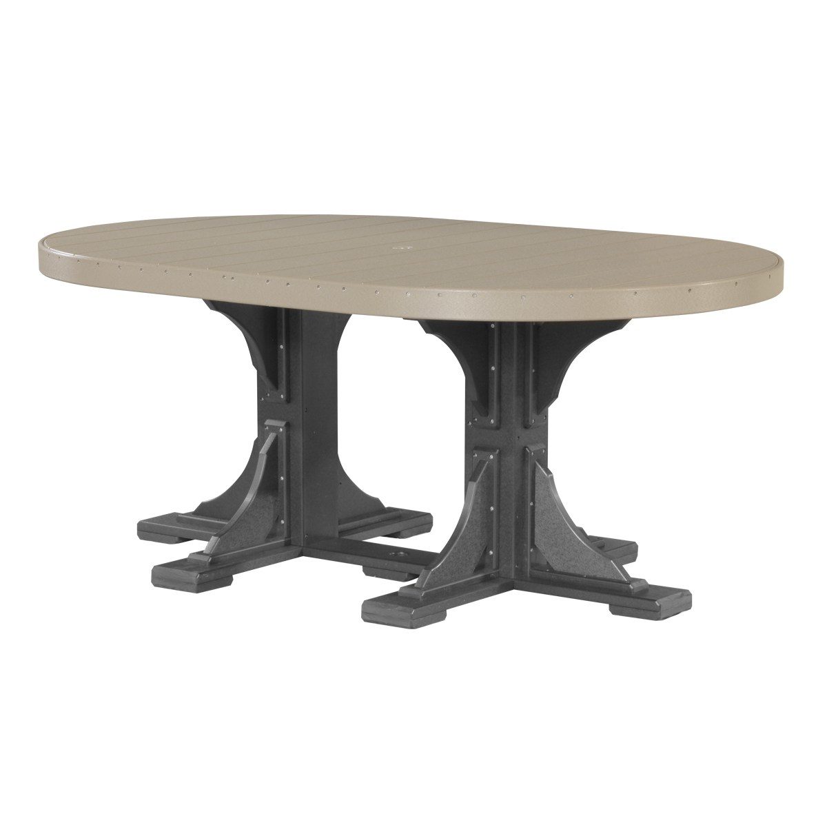 Oval Bar Table - Weatherwood & Black (Counter Height Shown)