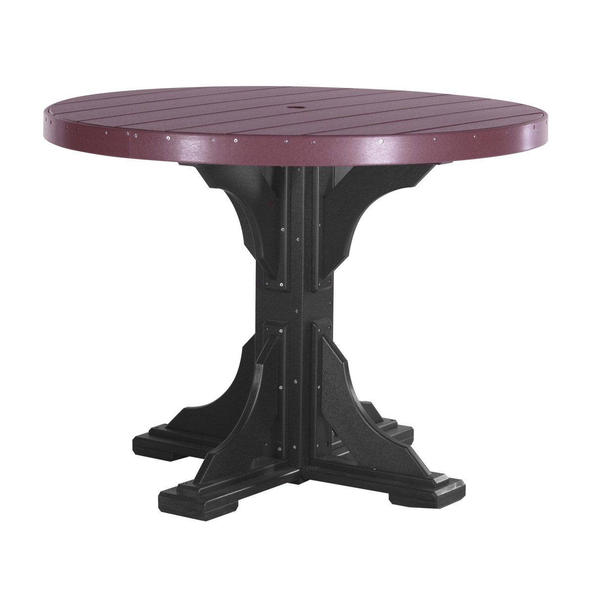 Round Counter Table (Dining Height Shown) - Cherry & Black