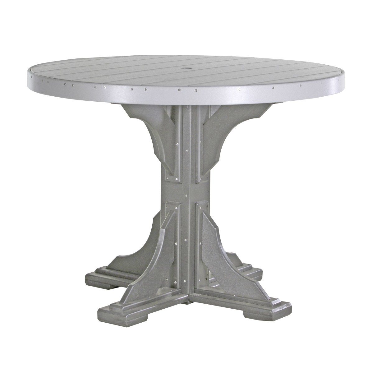 Round Bar Table (Dining Height Shown) - Dove Gray & Slate
