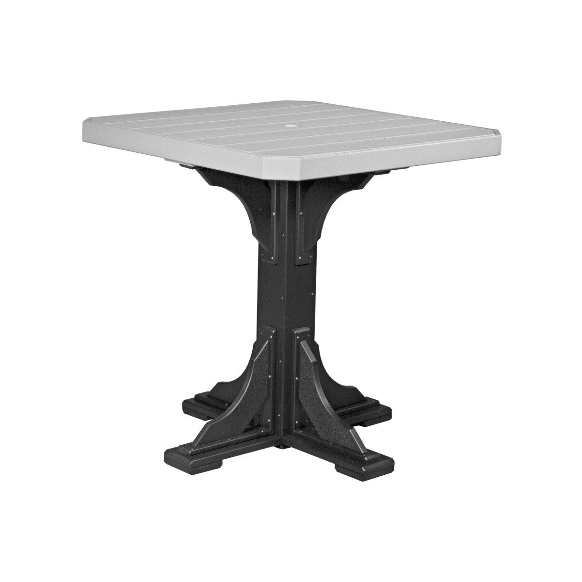 Square Dining Table (Bar Height Shown) - Dove Gray & Black